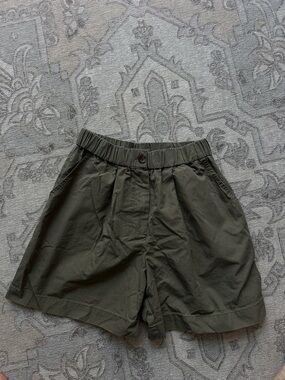 Topshop Olive Green High Waist Women’s Shorts